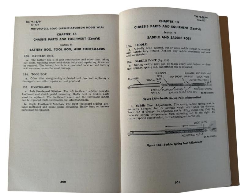 Harley-Davidson Technical Manual For Model WLA TM 9-1879 - Nice Used Condition — image 8