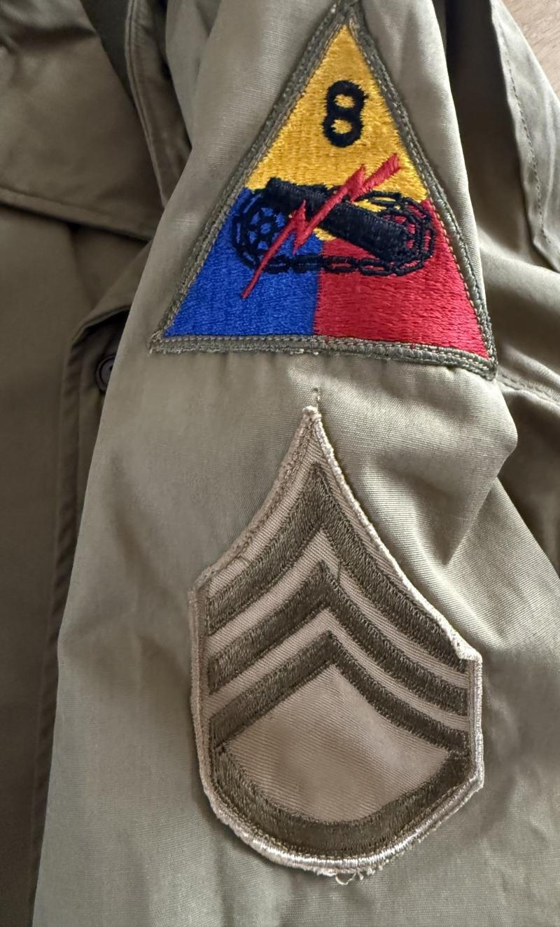 U.S. M1941 Field Jacket Mounted To 8th Armored Staff Sergeant - Near Mint Condition — image 5