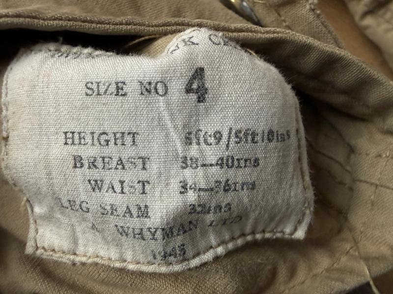 British Tank Crew Overall & Hood Sized 4 Dated 1945 - Mint Condition — image 7