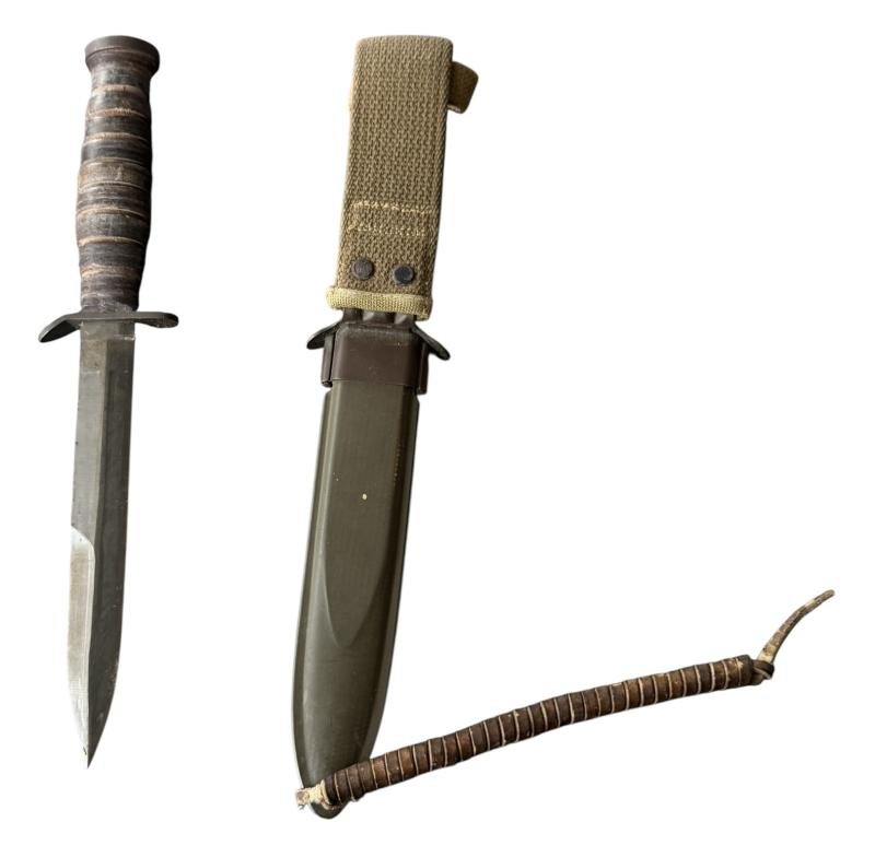 U.S. 2nd Model M3 Trench Knife and M8 Scabbard 'Imperial' Nice Used Near Mint Condition — image 2
