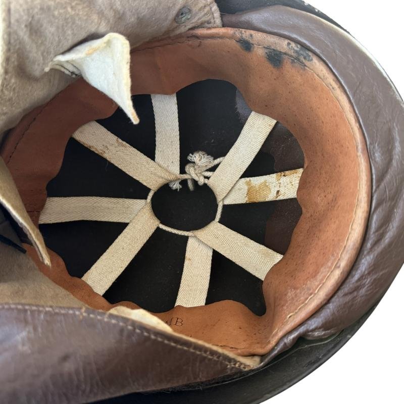 British Dispatch Riders i.e. Motorcyclist Helmet Large Size Size 7 3/4 Dated 1944 - Nice Used Condition — image 11