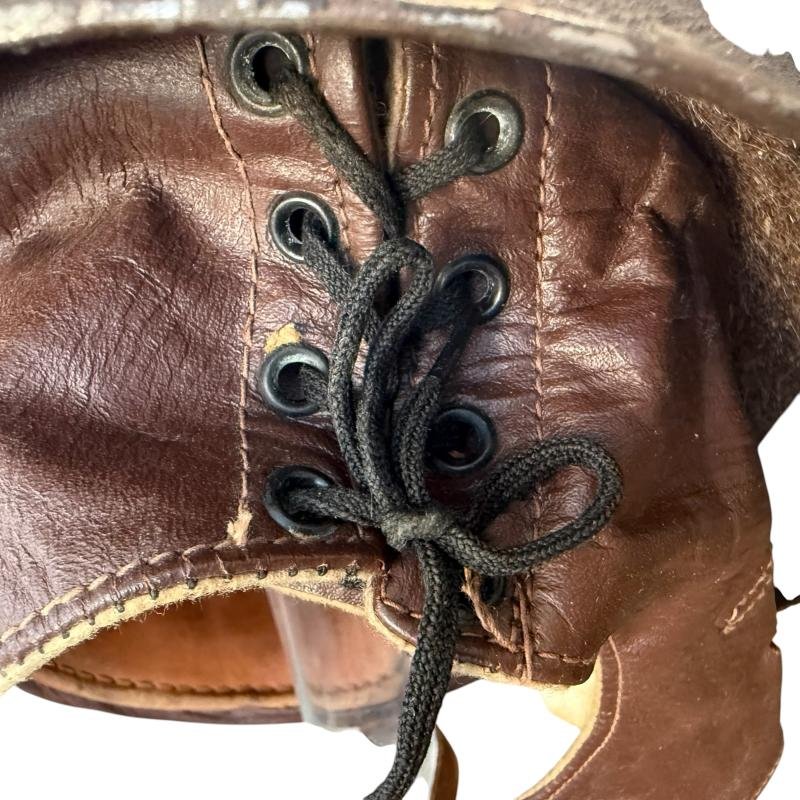 British Dispatch Riders i.e. Motorcyclist Helmet Large Size Size 7 3/4 Dated 1944 - Nice Used Condition — image 6