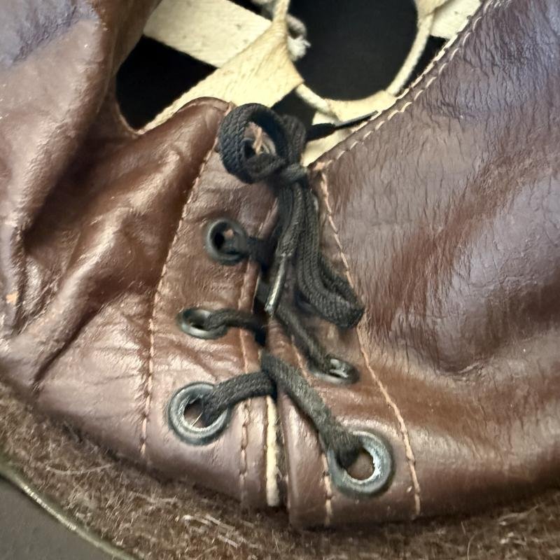 British Dispatch Riders i.e. Motorcyclist Helmet Large Size Size 7 3/4 Dated 1944 - Nice Used Condition — image 9