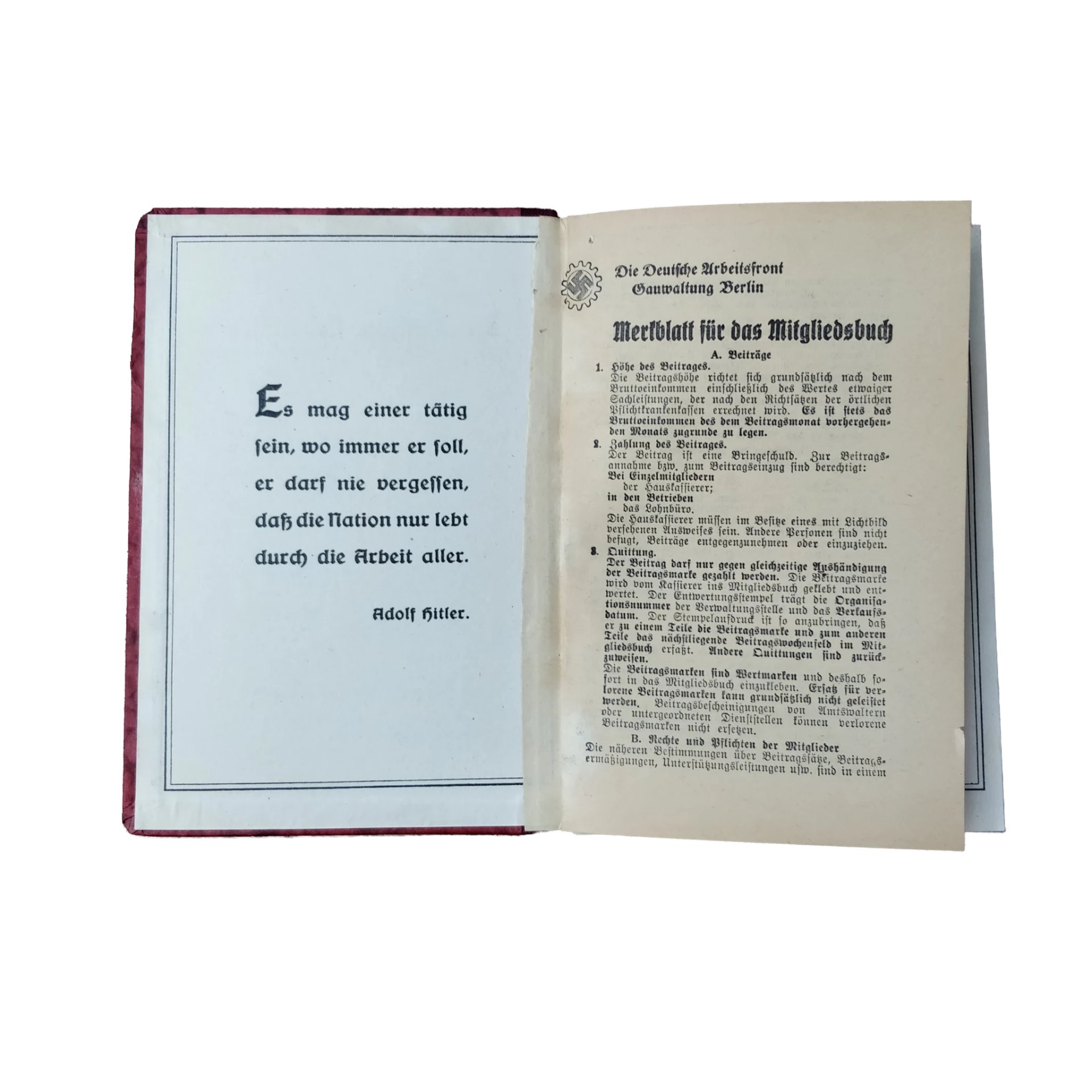 WWII German DAF Mitgliedsbuch — image 2