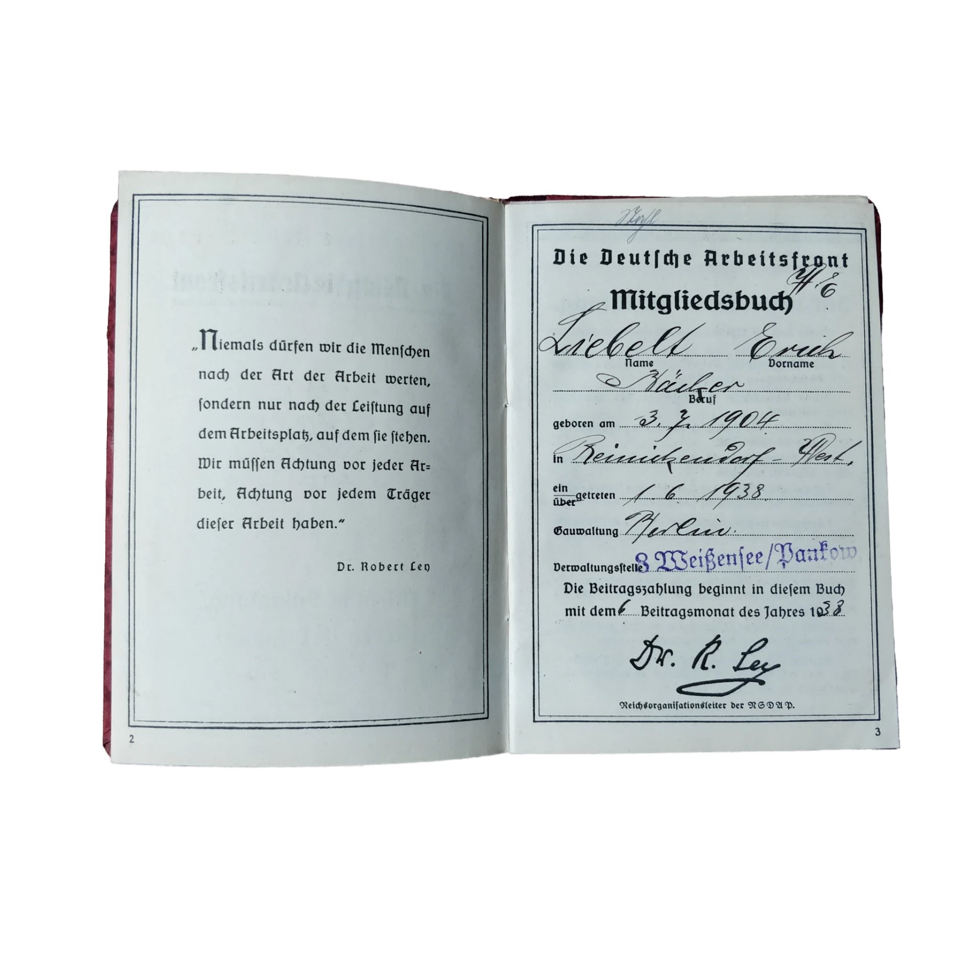 WWII German DAF Mitgliedsbuch — image 4