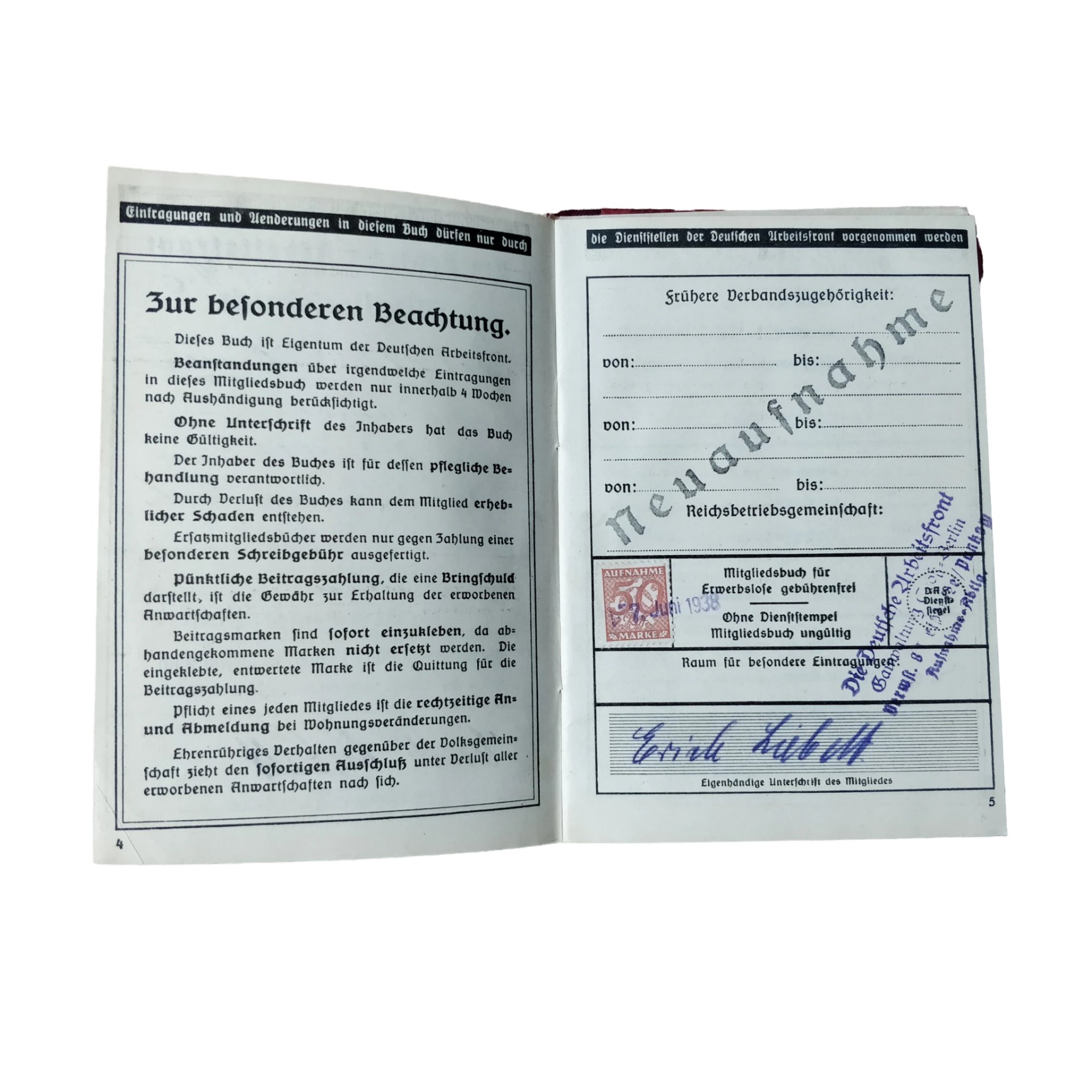 WWII German DAF Mitgliedsbuch — image 5
