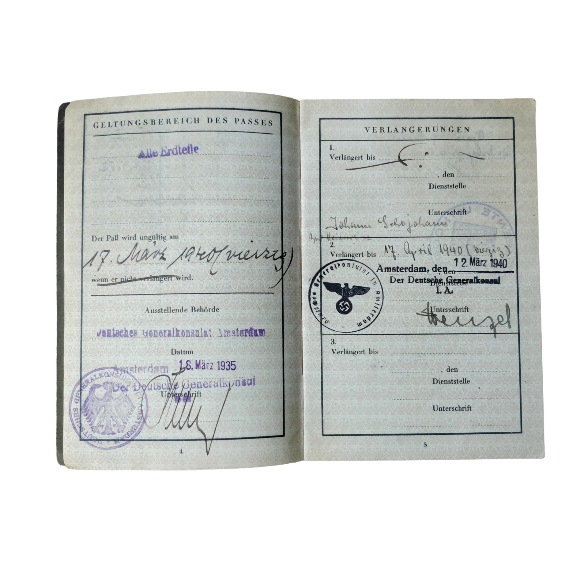 WWII German Reisepass Amsterdam Uithoorn — image 4