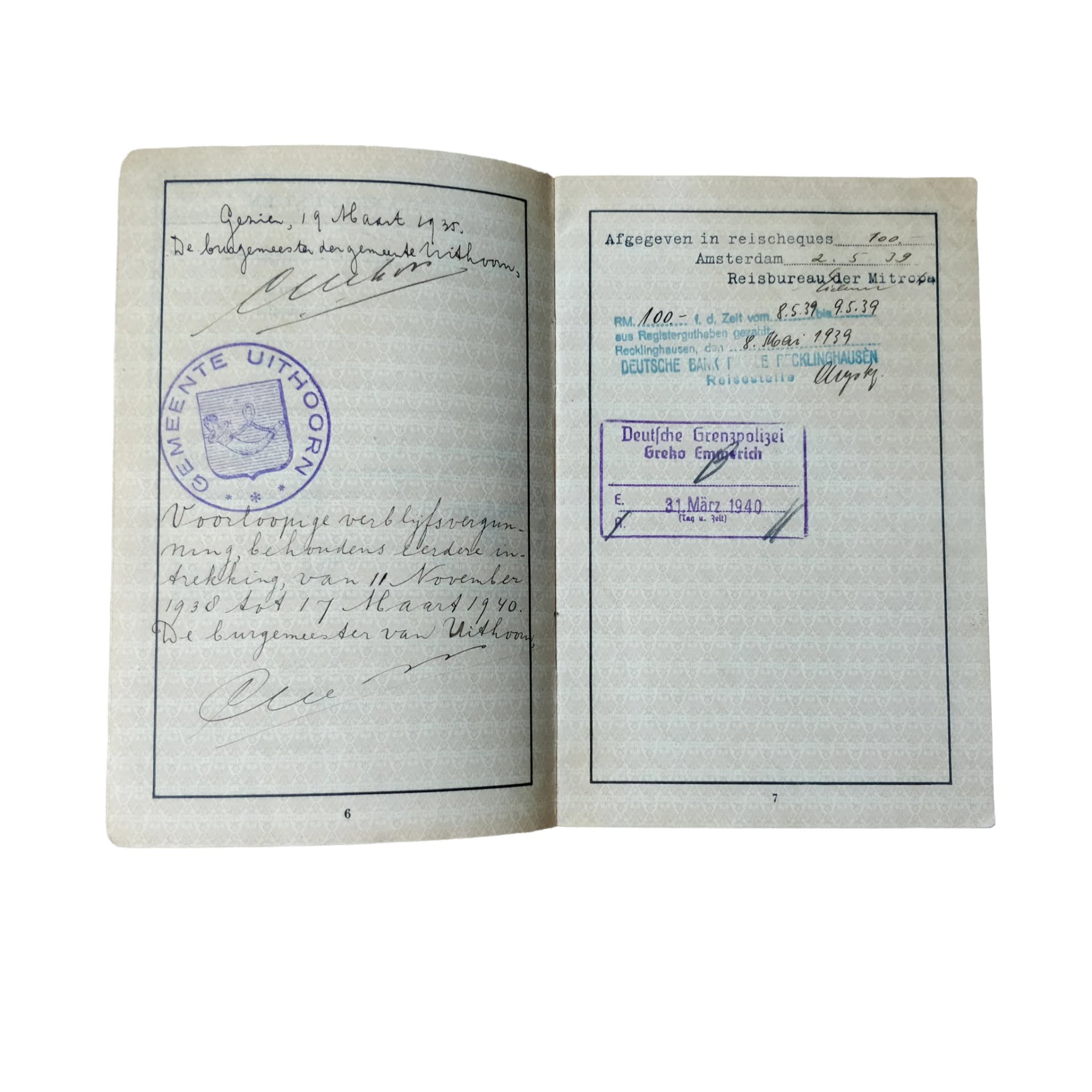 WWII German Reisepass Amsterdam Uithoorn — image 5