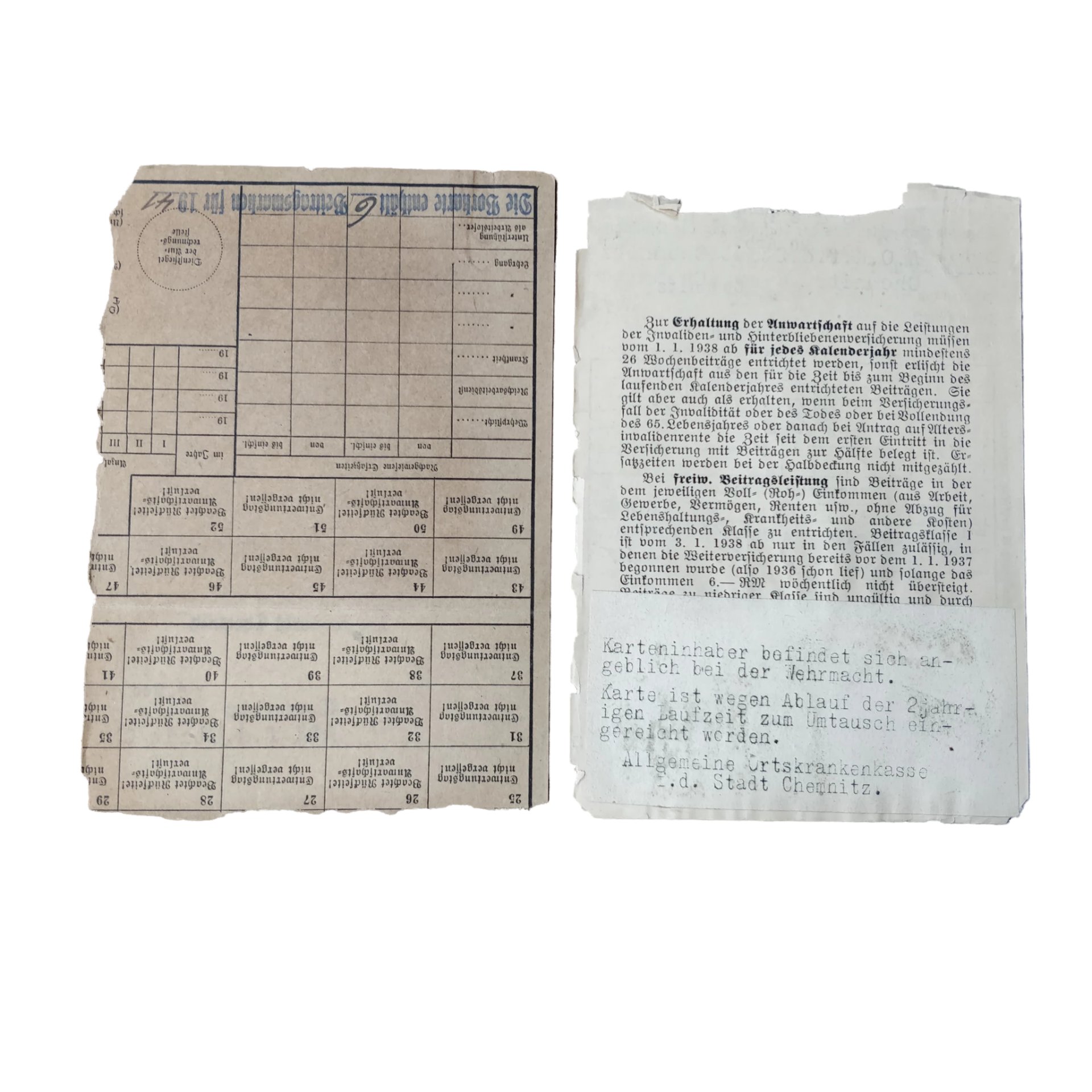 WWII German Arbeitsbuch With Documents Chemnitz — image 3