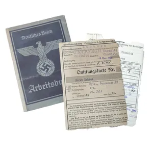 WWII German Arbeitsbuch With Documents Chemnitz