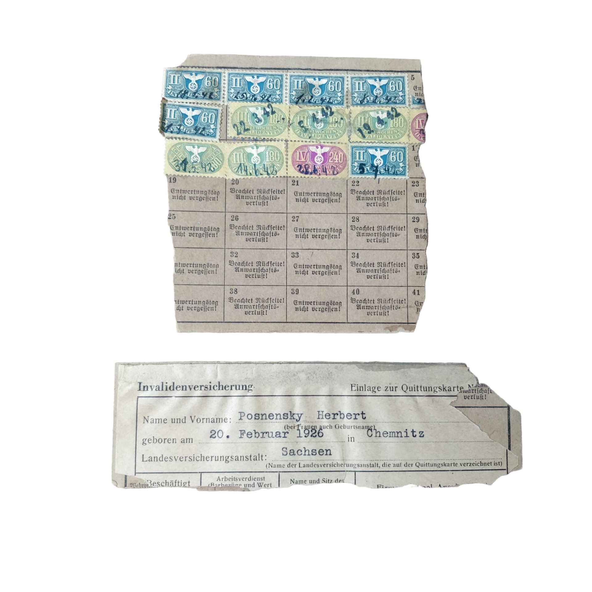 WWII German Arbeitsbuch With Documents Chemnitz — image 2