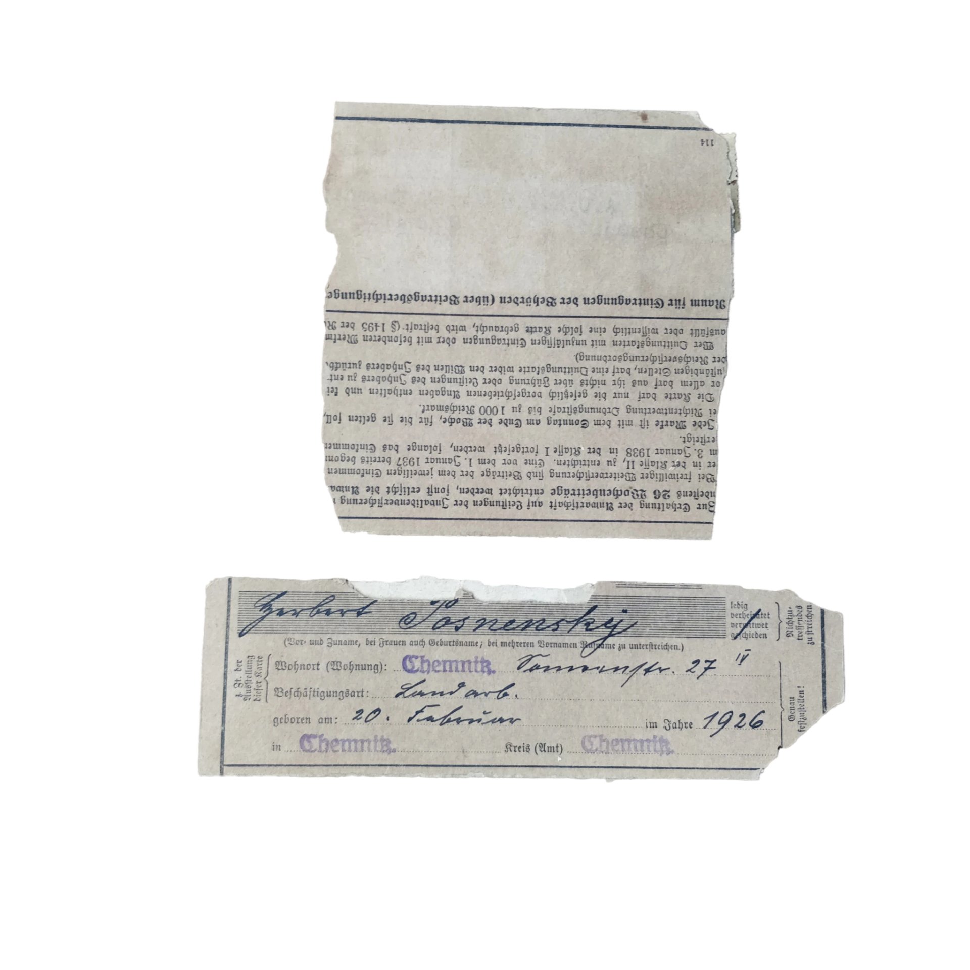 WWII German Arbeitsbuch With Documents Chemnitz — image 3