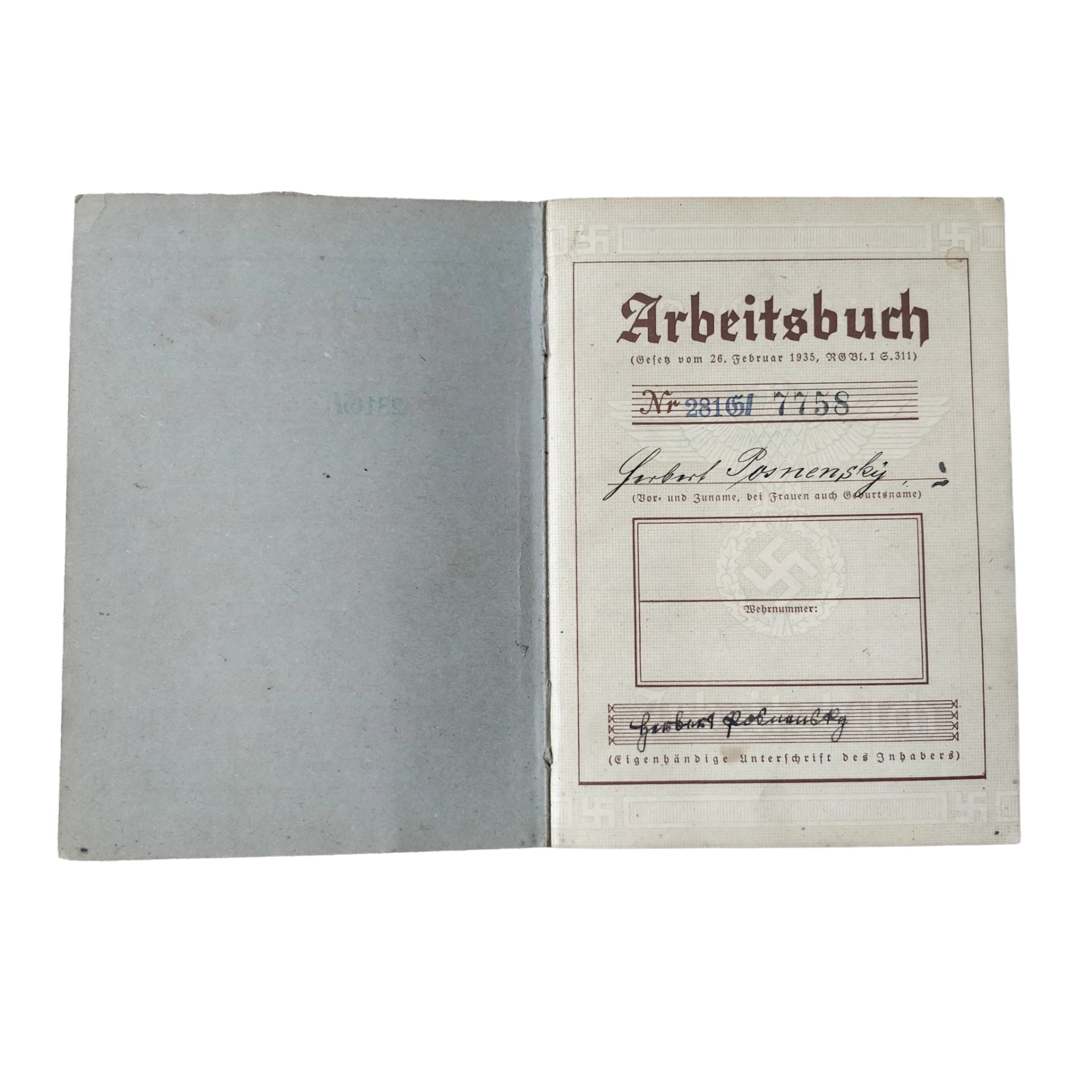 WWII German Arbeitsbuch With Documents Chemnitz — image 5