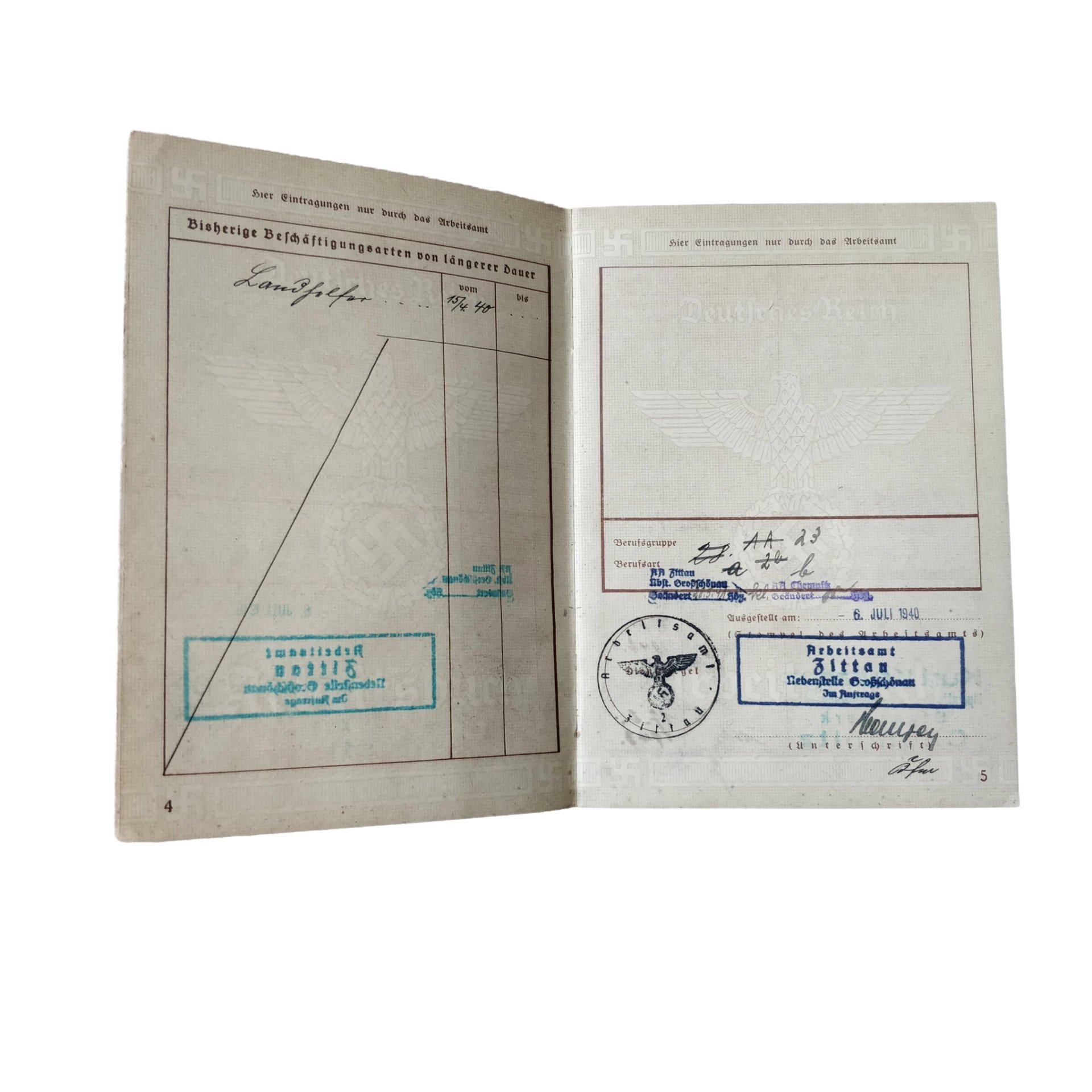 WWII German Arbeitsbuch With Documents Chemnitz — image 8