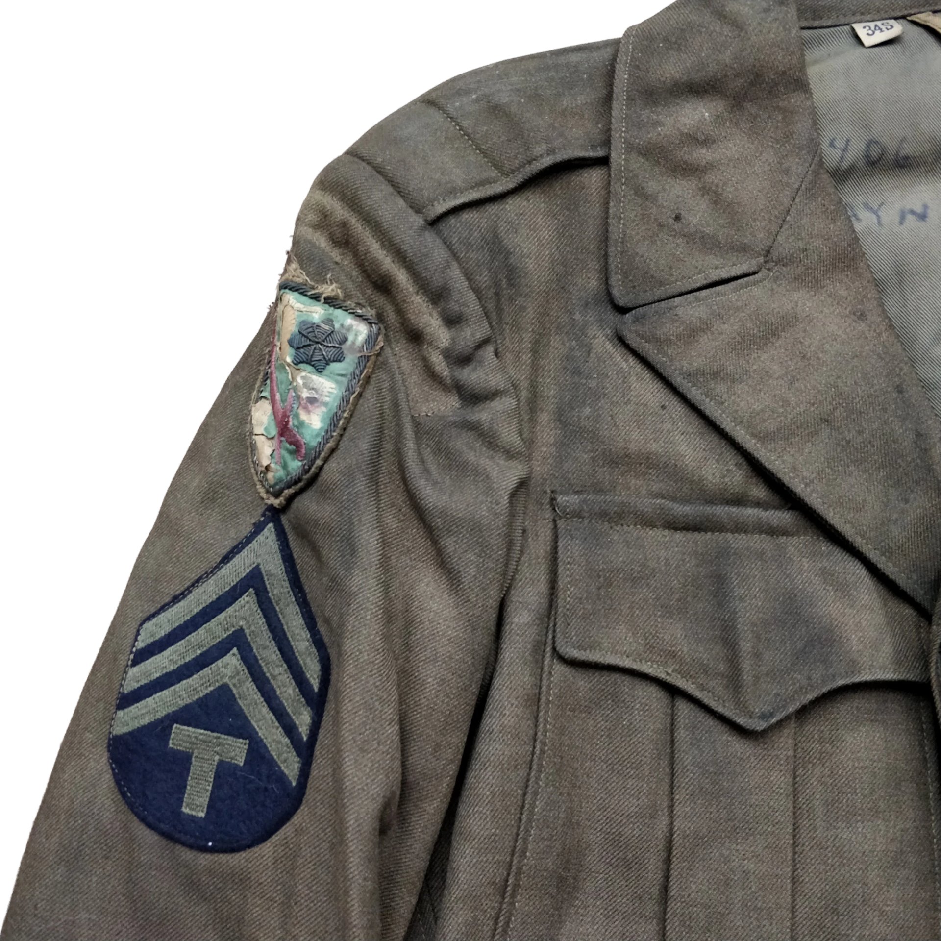 WWII US Ike Jacket Air Force Bullion Patches Named — image 2