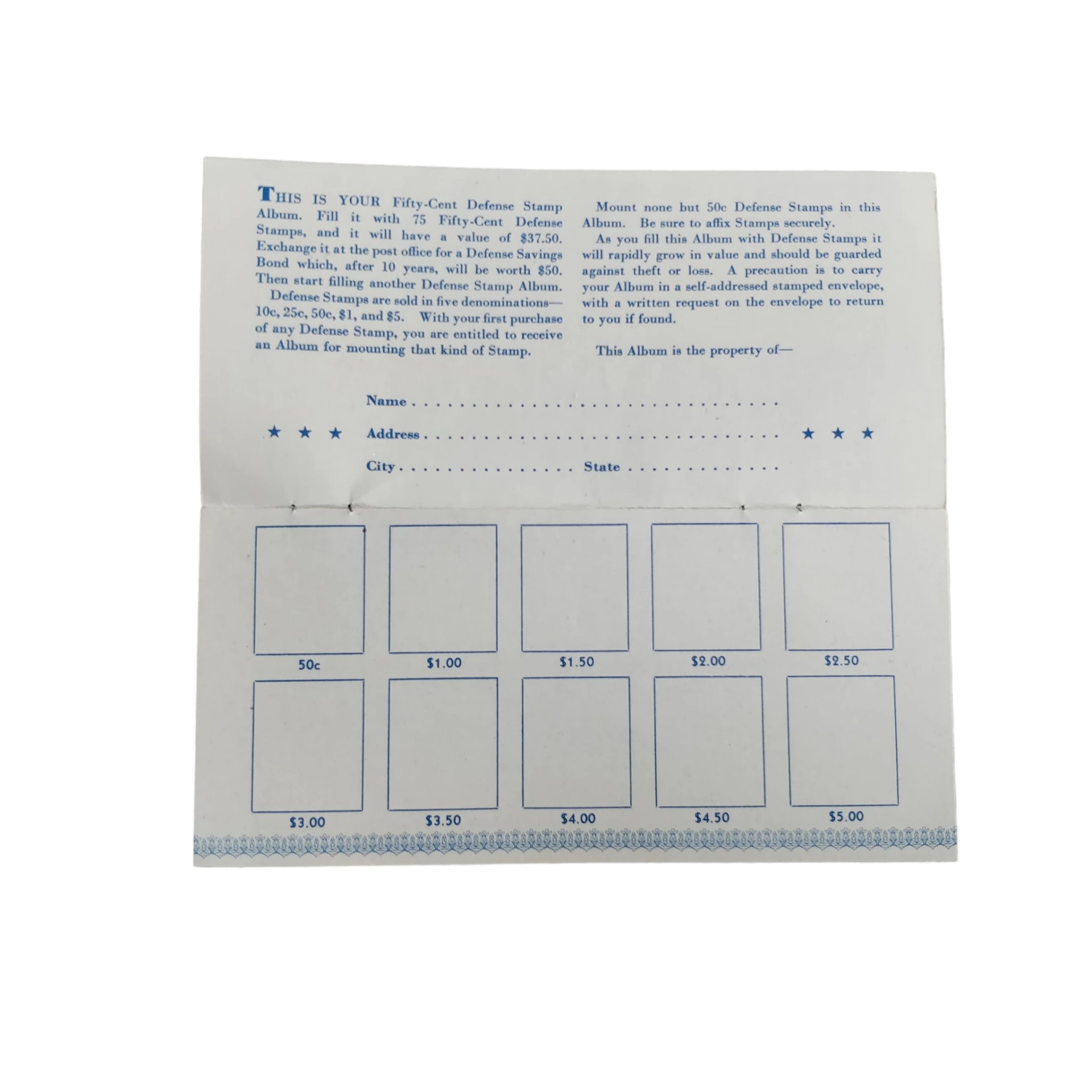 WWII US War Bonds Booklet — image 2
