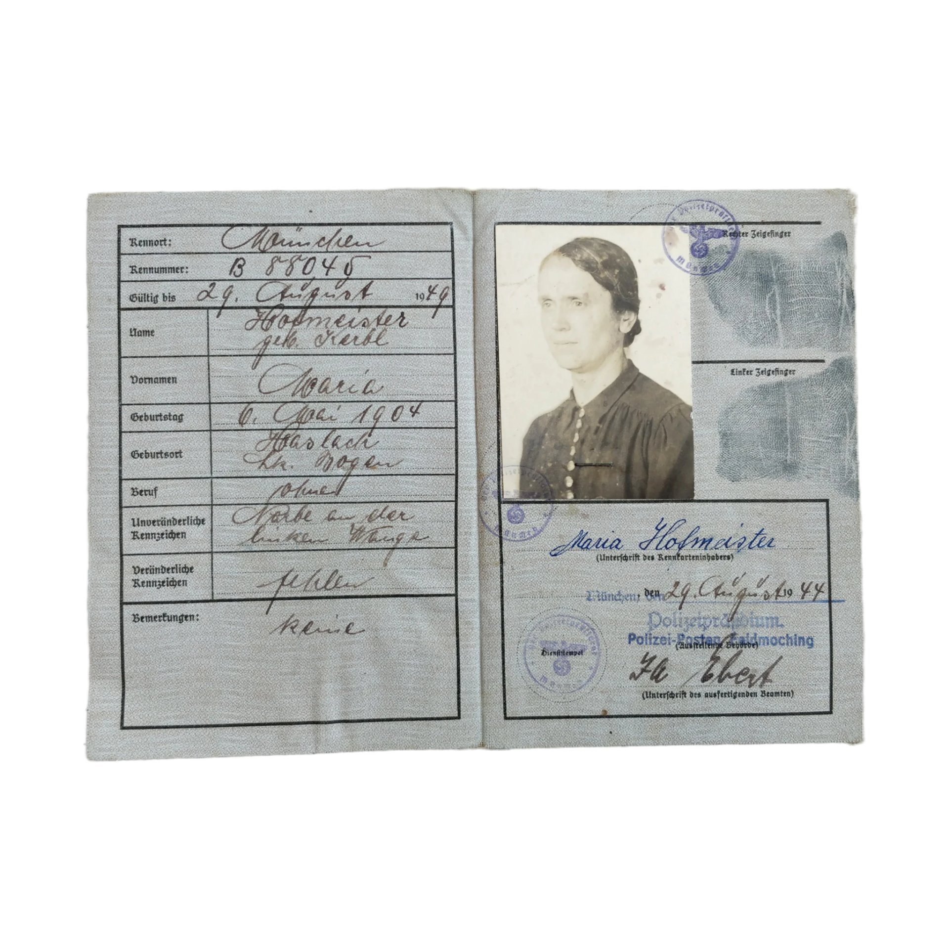 WWII German Kennkarte Munchen — image 2