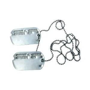 WWII US Dog Tag Set Cmarada 1596th Engineer Construction Battalion