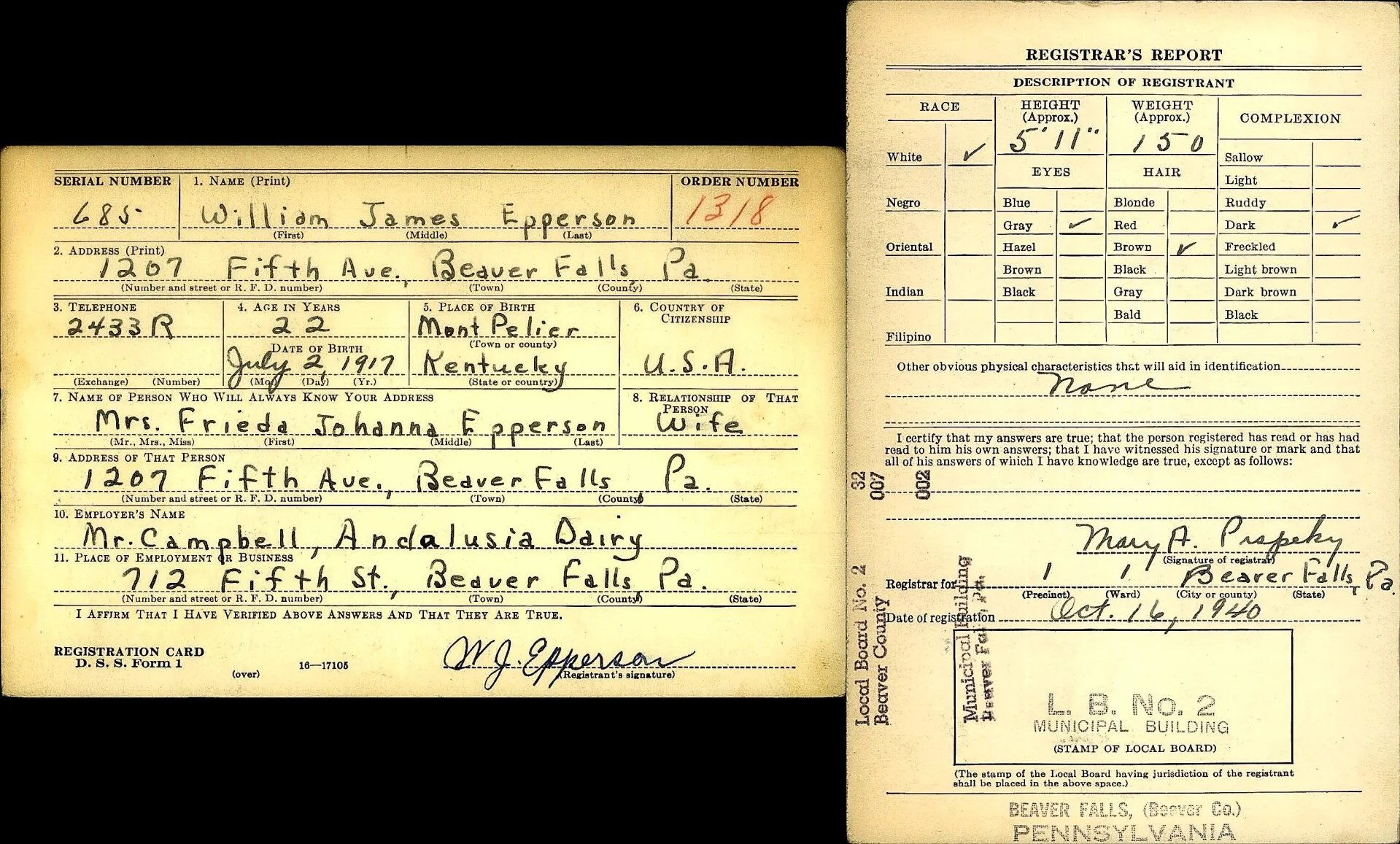 WWII US Dog Tag Set Epperson — image 6