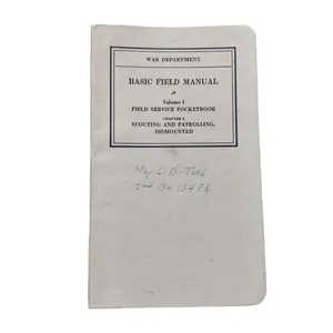 WWII US Field Manual Service Pocketbook Named