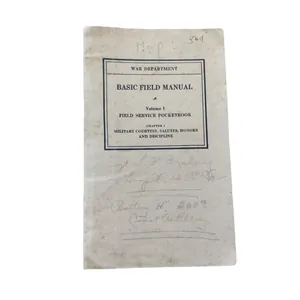 WWII US Field Manual Service Pocketbook Named