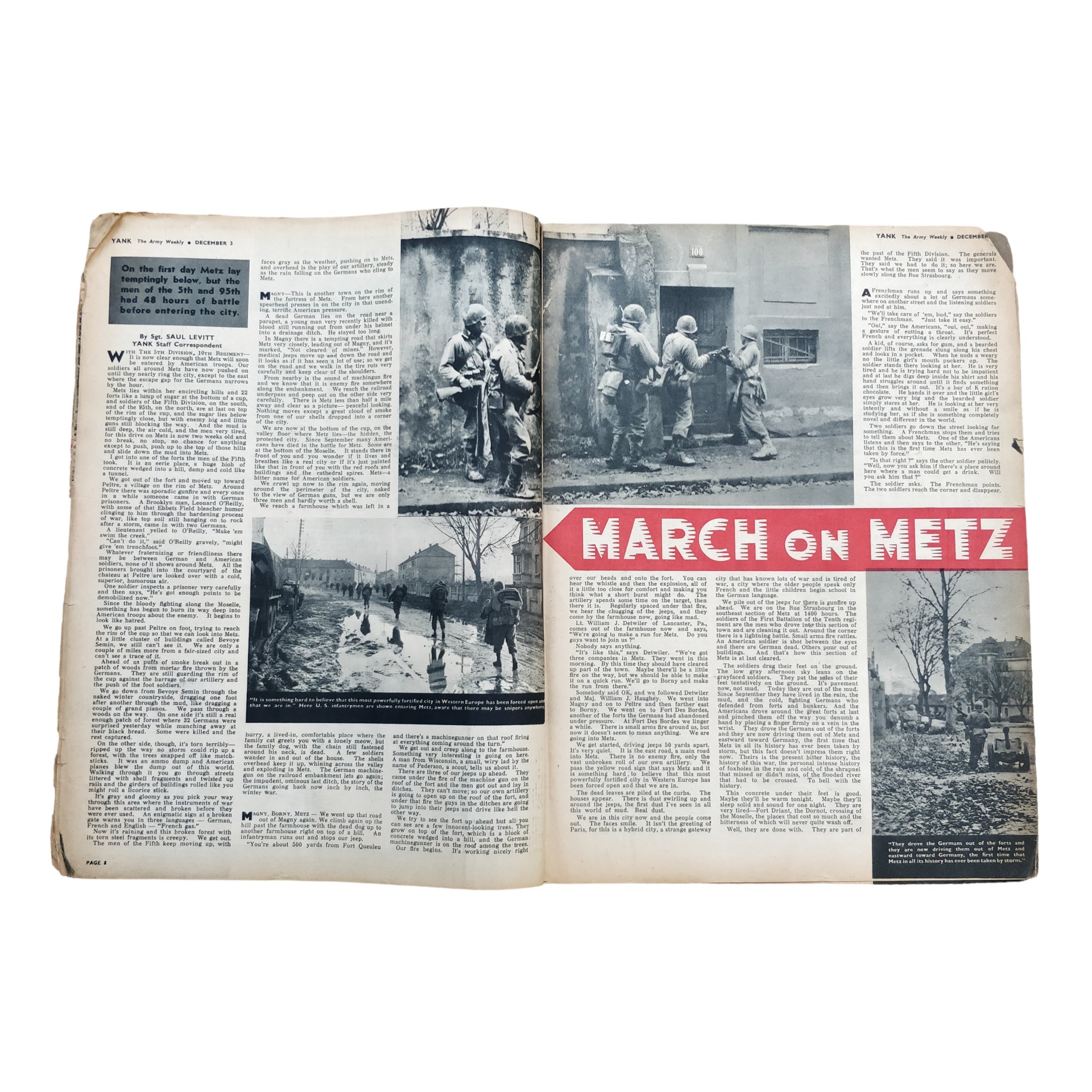 WWII US Yank Magazine March On Metz — image 5