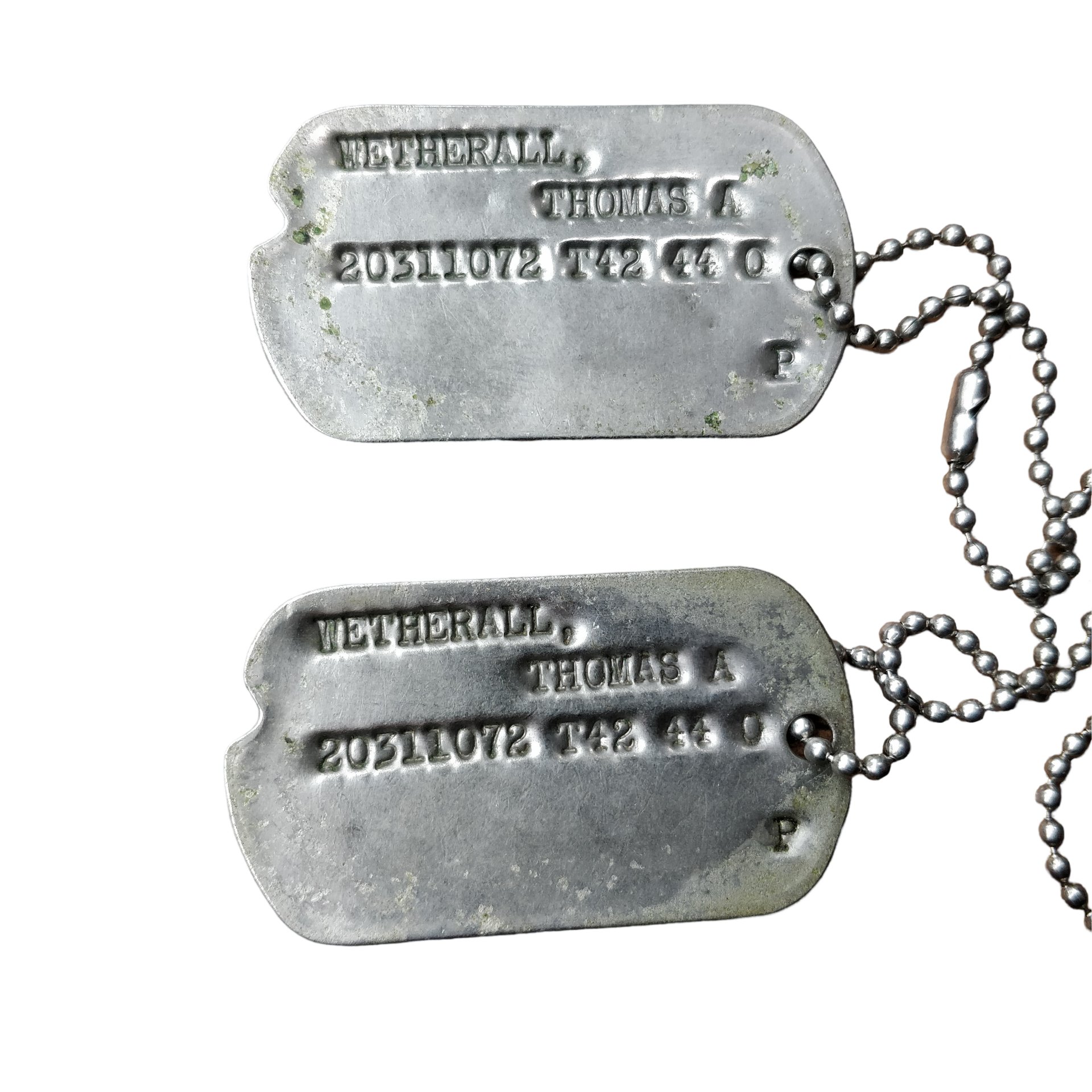 WWII US Dog Tag Set Wetherall — image 2