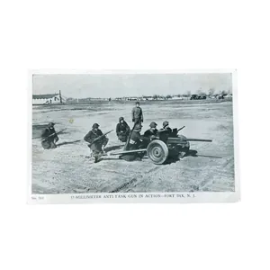 WWII US Postcard 37mm Anti-Tank Gun