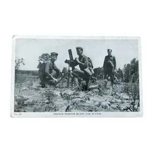 WWII US Postcard Trench Mortar