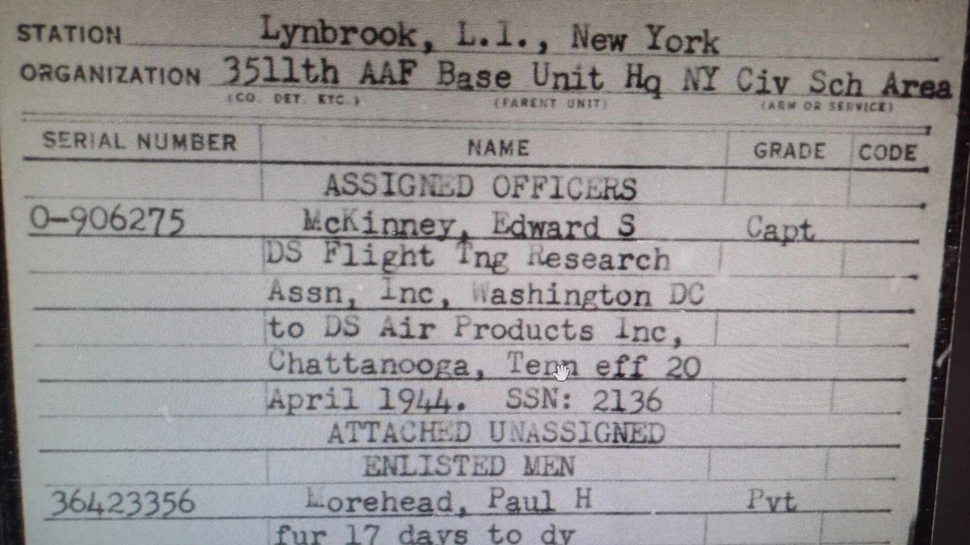 WWII US Dog Tag Set Mckinney 3511th AAF HQ NY — image 4