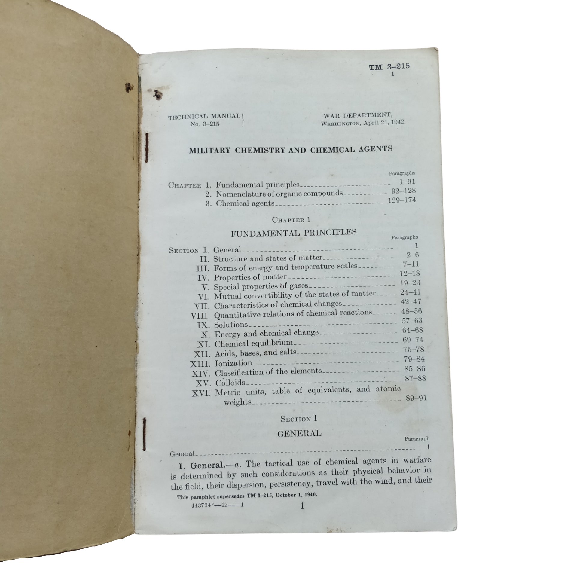 WWII US Field Manual Military Chemistry And Chemical Agents — image 2