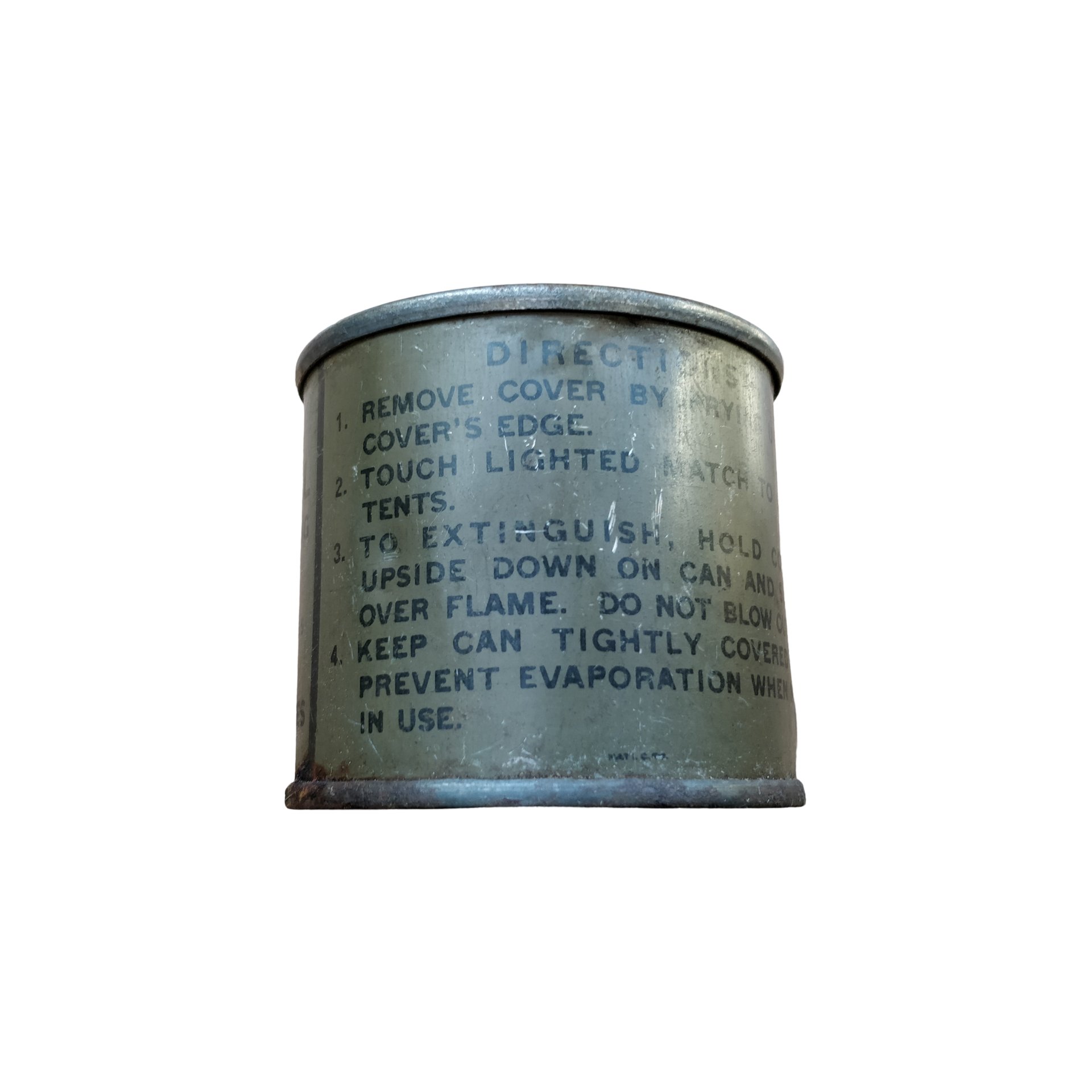 WWII US Wood Alcohol Tin — image 2