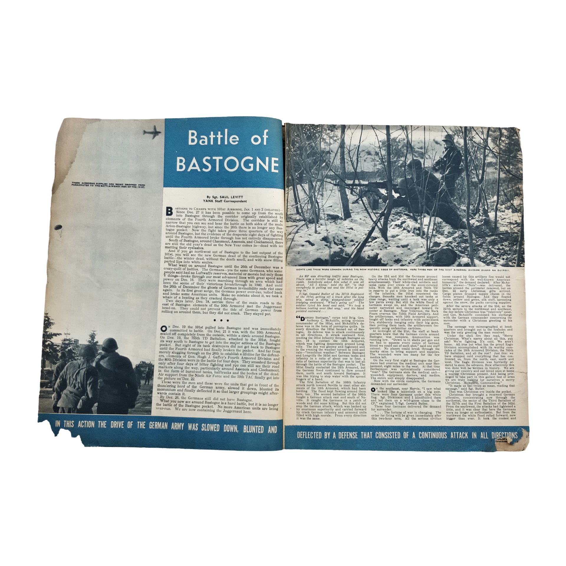 WWII US Yank Magazine Bastogne Payoff — image 2