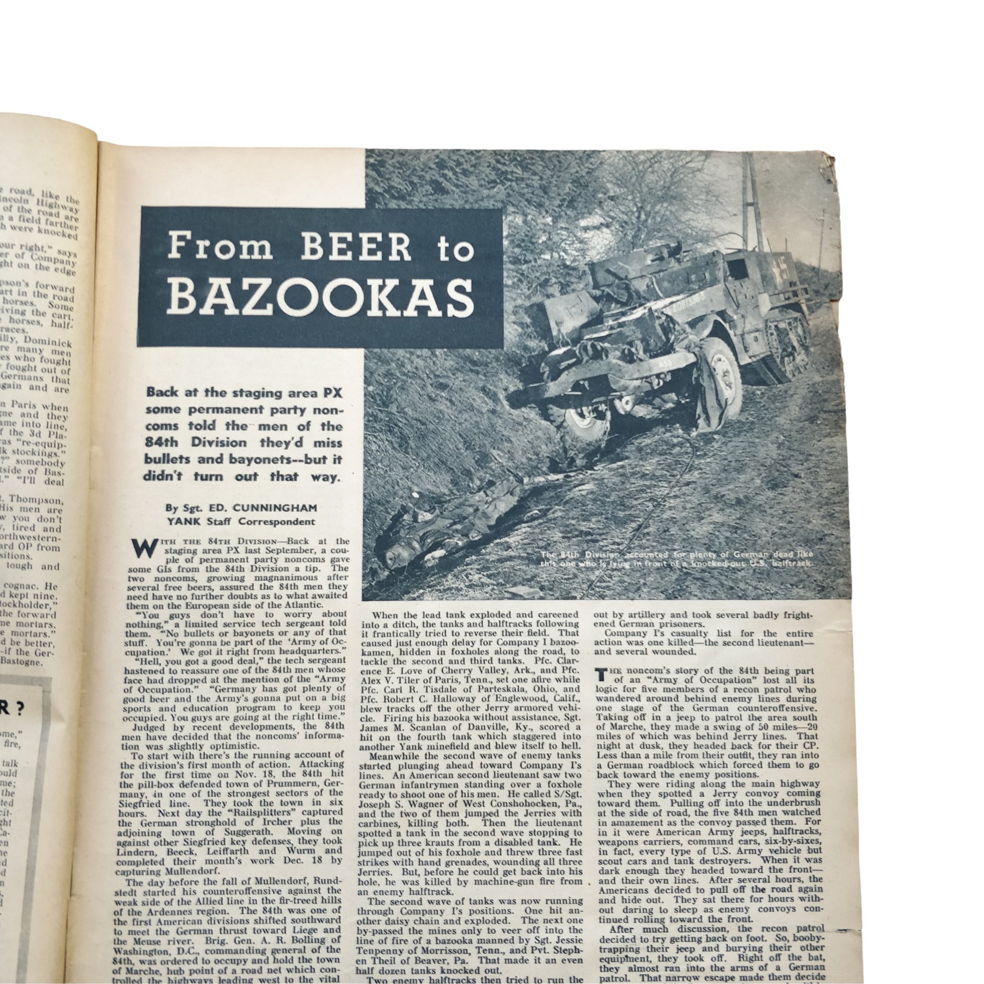 WWII US Yank Magazine Bastogne Payoff — image 3