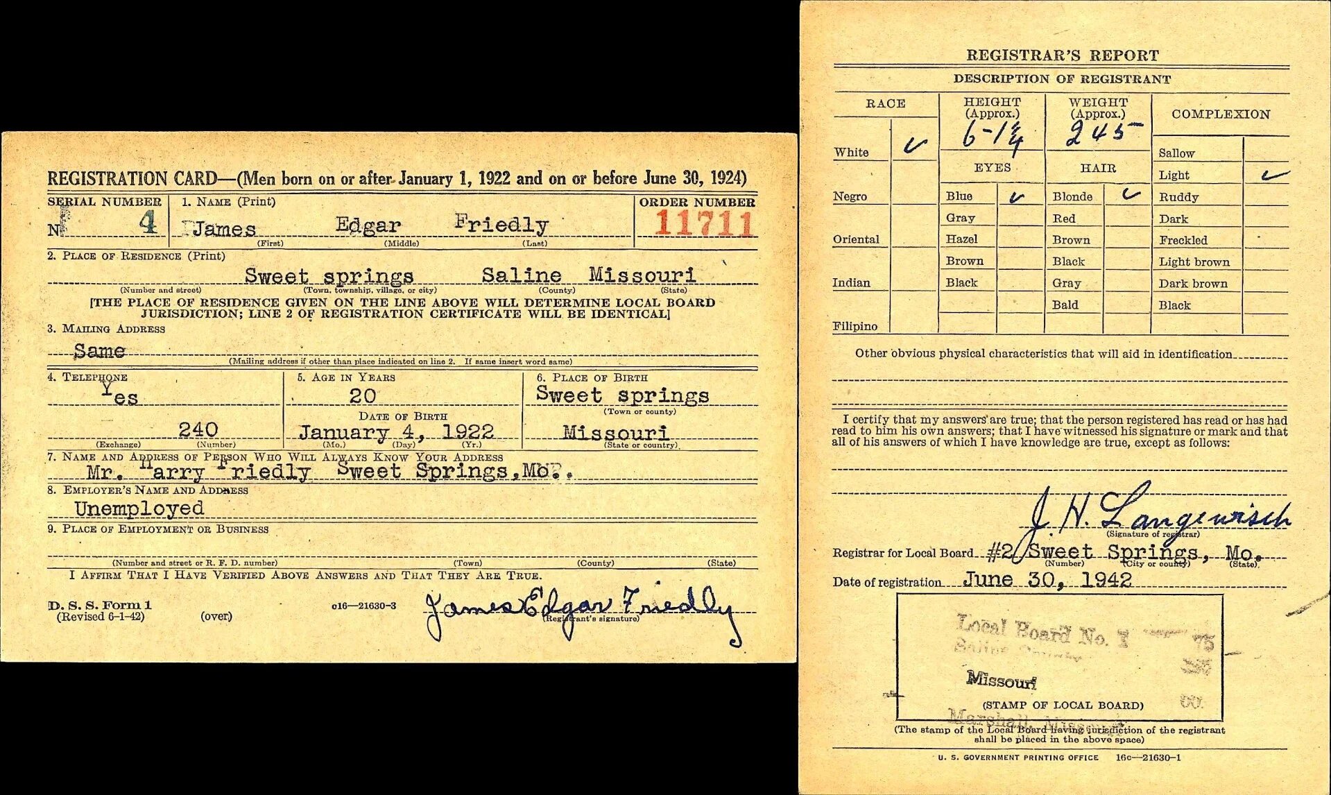 WWII US Dog Tag Set Friedly — image 7