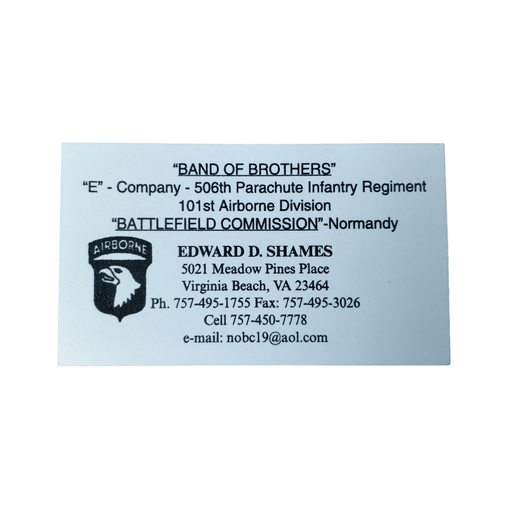 WWII US 101st AB 506th PIR Easy Company Veteran Autograph Set Shames — image 5