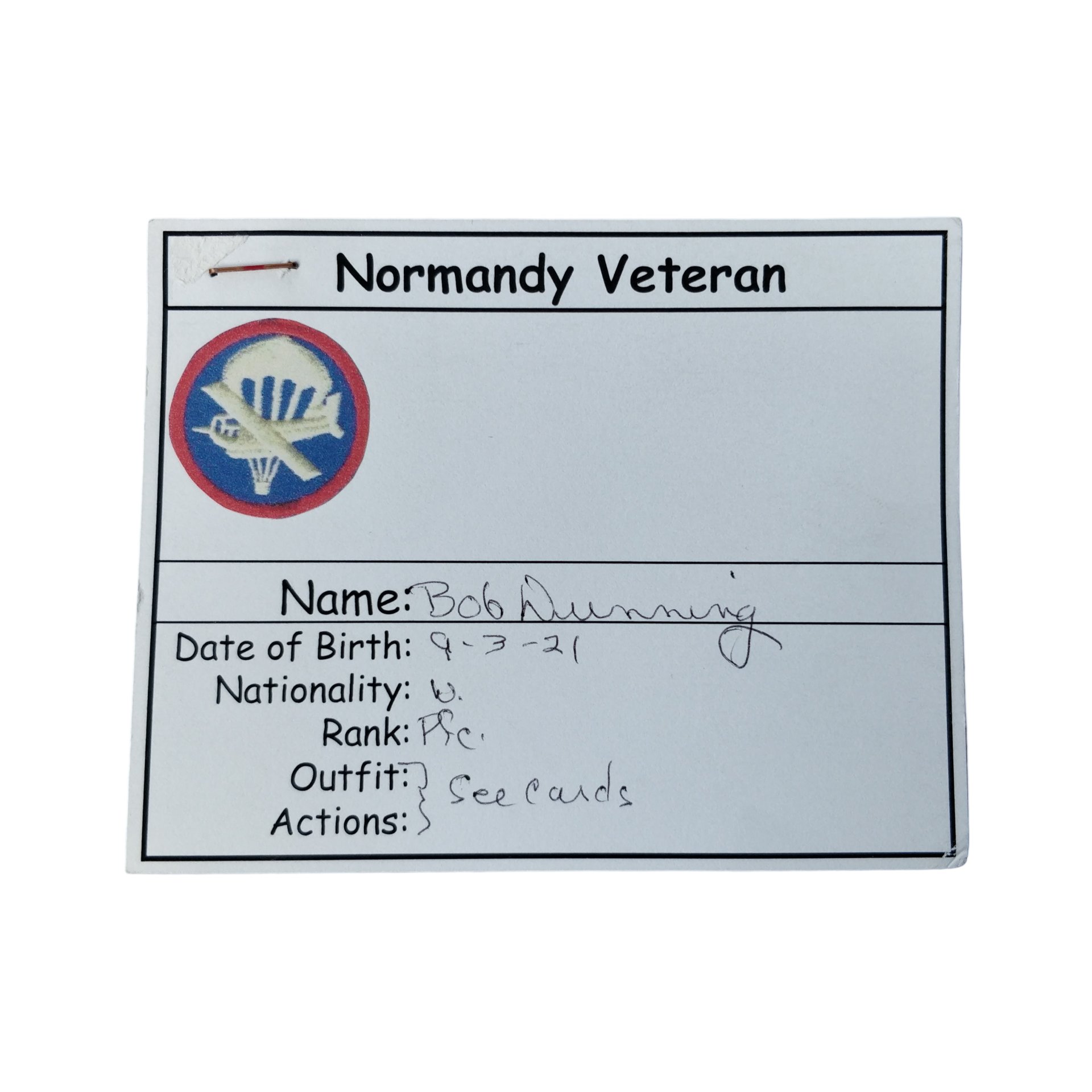 WWII US 101st AB 506th PIR HQ Company Veteran Autograph Set Bob Dunning — image 3