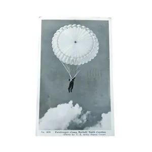 WWII US Postcard Airborne Paratrooper Camp Mackall