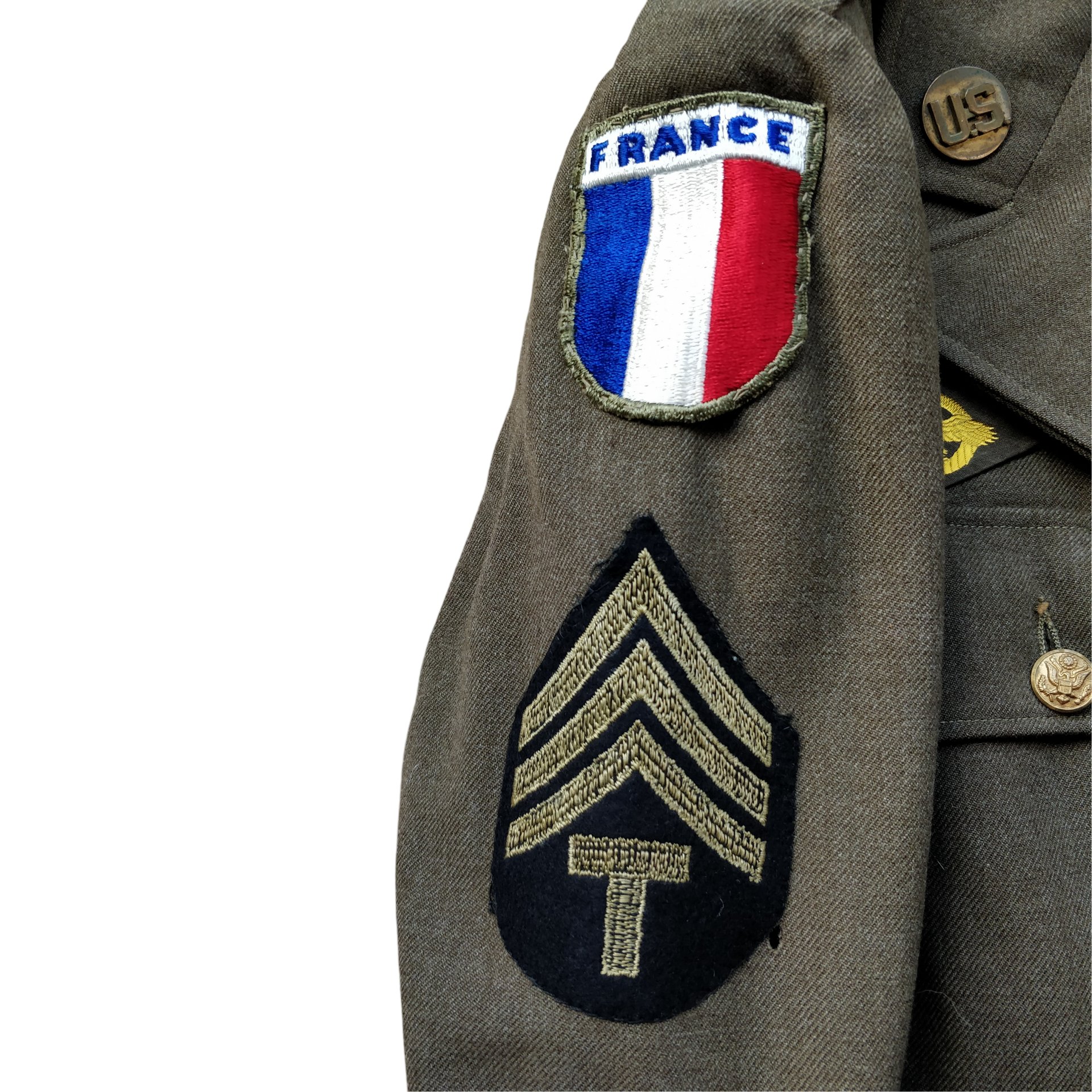WWII US Class A Jacket French Forces 3rd Army — image 2