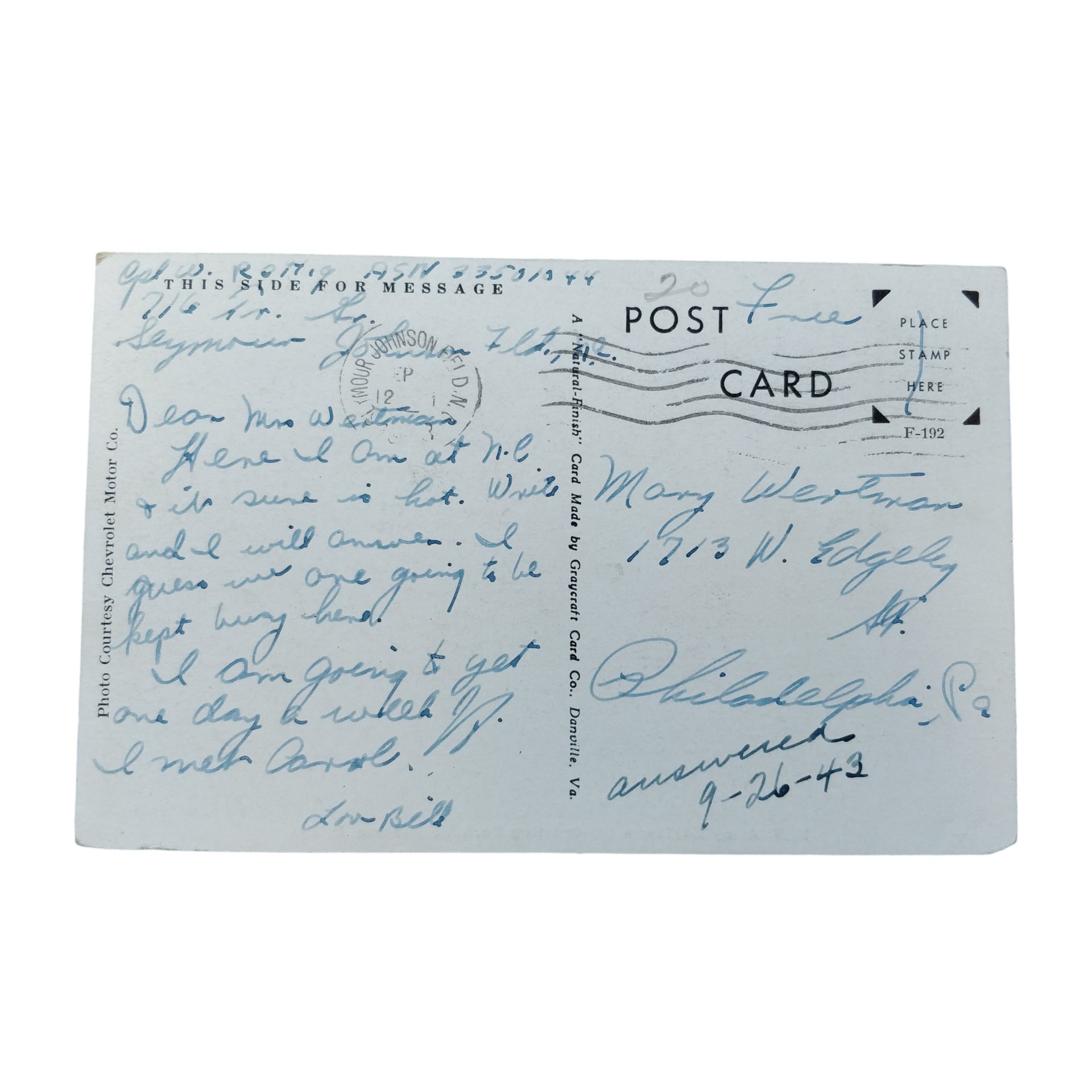 WWII US Postcard Engineers Pontoon Bridge — image 2