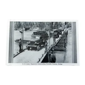 WWII US Postcard Engineers Pontoon Bridge