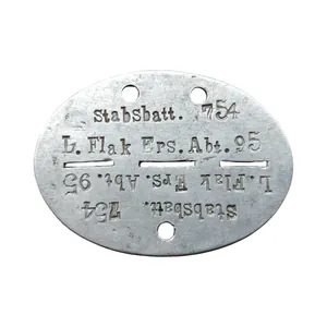 WWII German Erkennungsmarke EKM Stabbsbatt. 754 L. Flak Ers. Abt. …