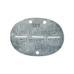 WWII German Erkennungsmarke EKM 6. / Gem. Flak Abt. 122 …