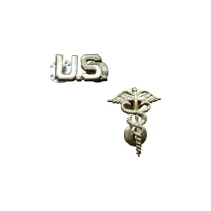 WWII US Medic Collar Insignia Set