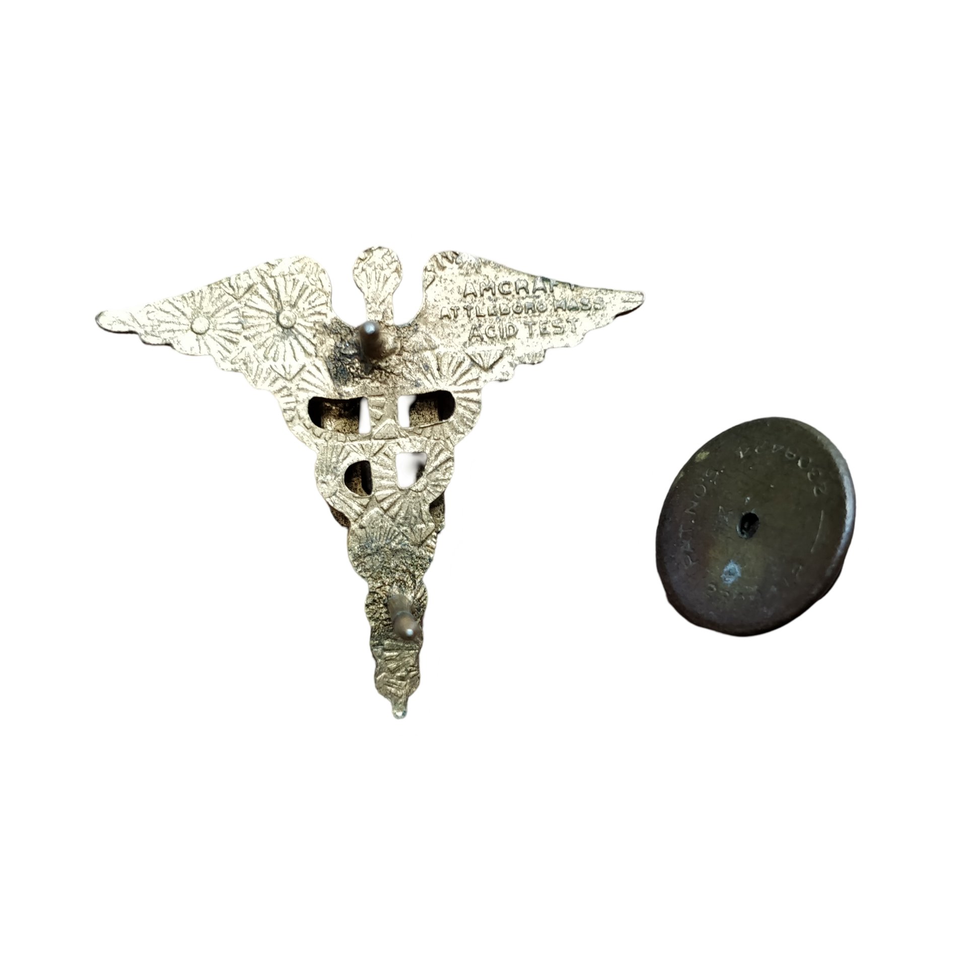 WWII US Collar Pin Dental Medic — image 2