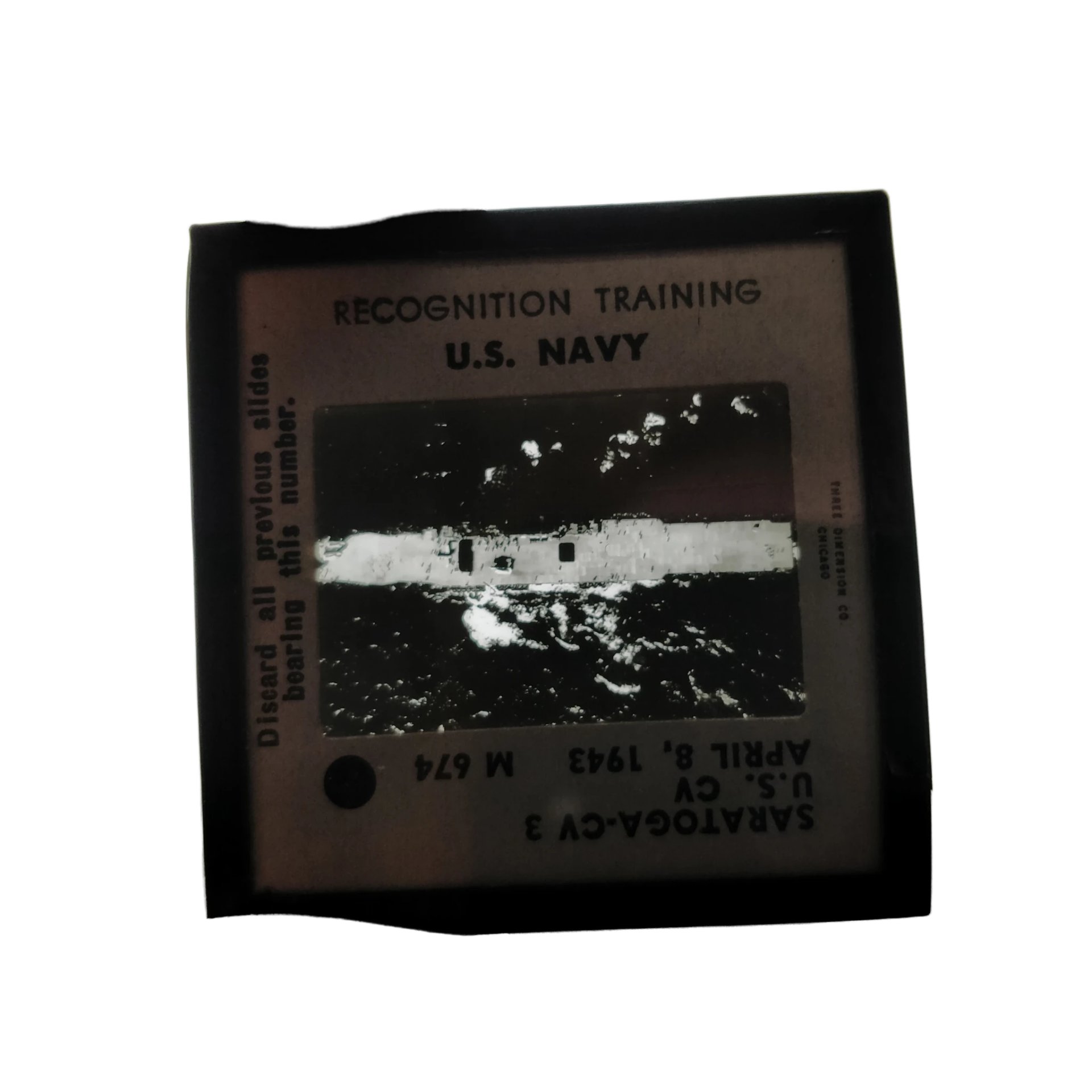 WWII US Navy Aircraft Carrier Glass Negative Photograph — image 3