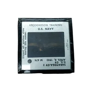 WWII US Navy Aircraft Carrier Glass Negative Photograph