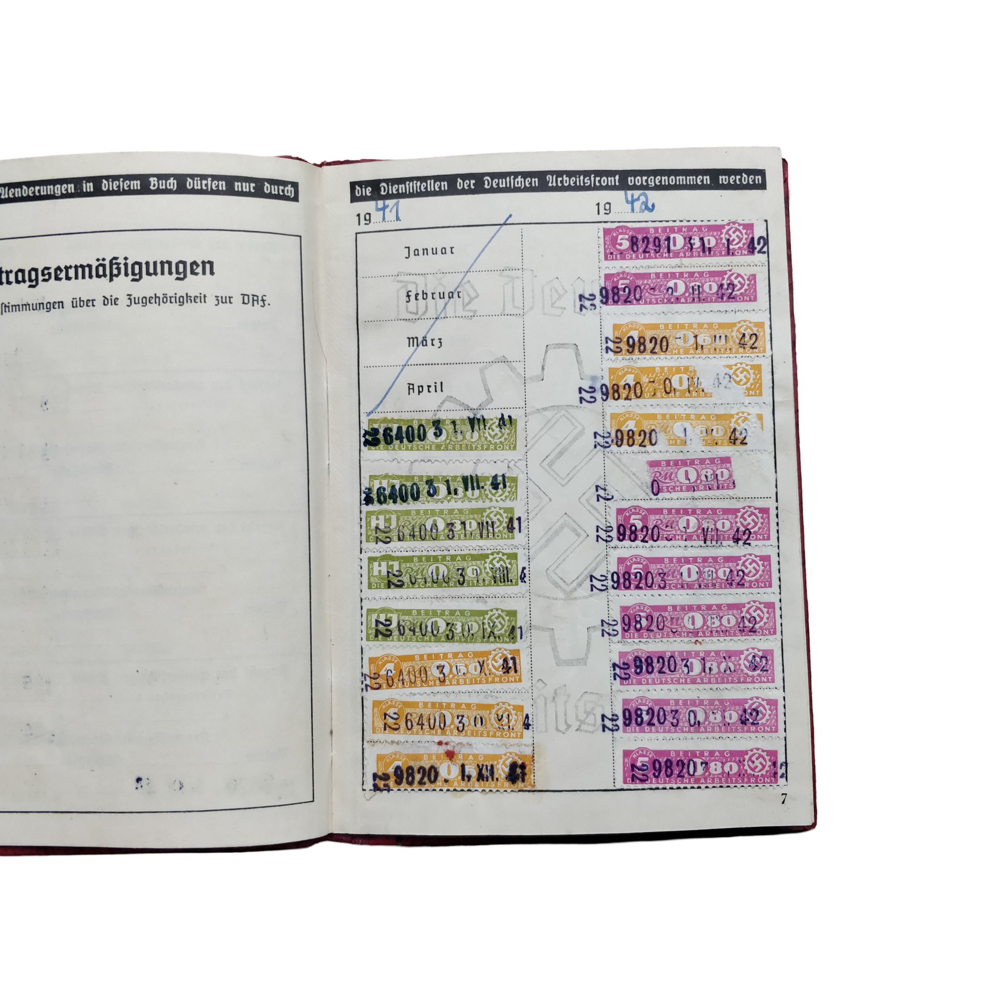 WWII German DAF Mitgliedsbuch Westmark — image 3