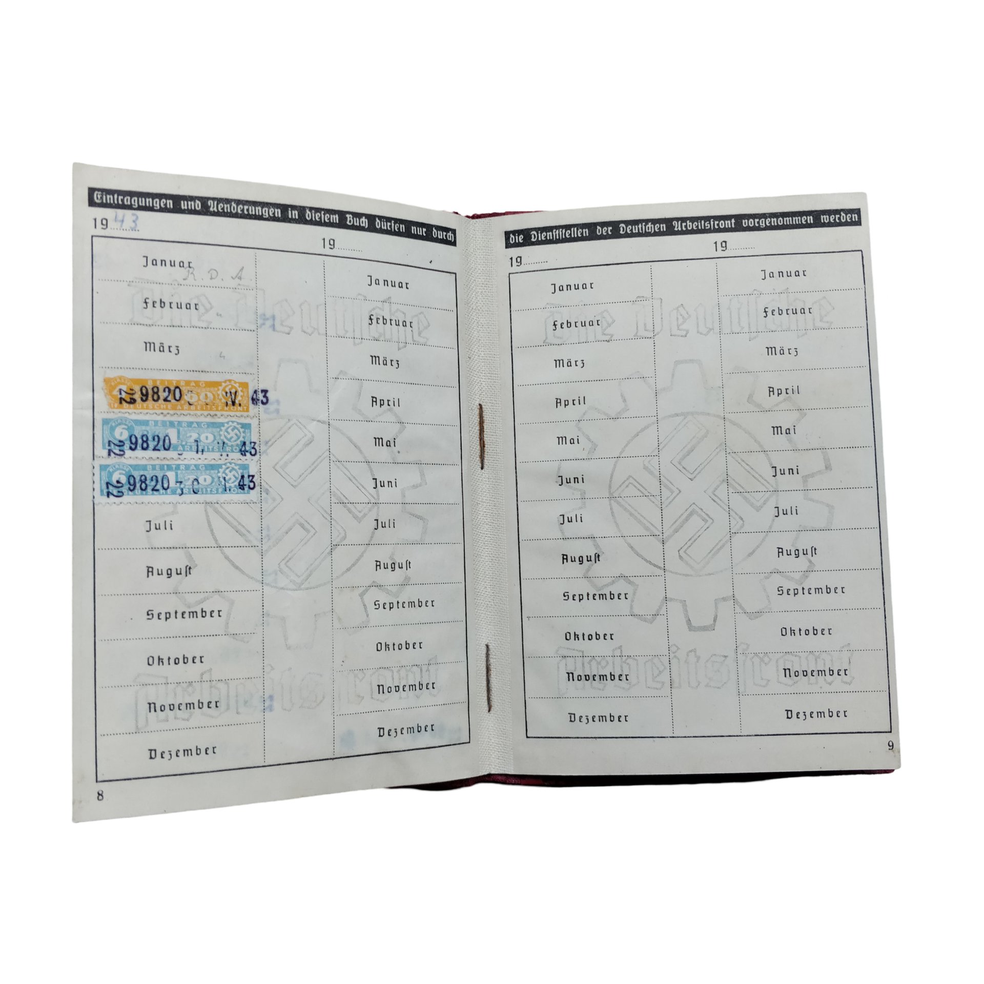 WWII German DAF Mitgliedsbuch Westmark — image 4