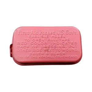 WWII US First Aid Tin Orange x